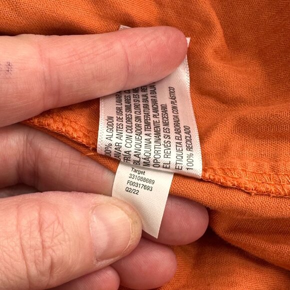 Wild Fable Orange Corduroy Mini Dress S Cotton Spaghetti Straps Y2K Babydoll - Picture 5 of 13